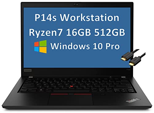 2022 Lenovo ThinkPad P14s 14″ FHD Thin Light Mobile Workstation Business Laptop (AMD 8-core Ryzen 7 Pro 4750U (Beat i7-10750H), 16GB RAM, 512GB SSD) Backlit, Fingerprint, WiFi 6, Win 10 Pro, IST Cable