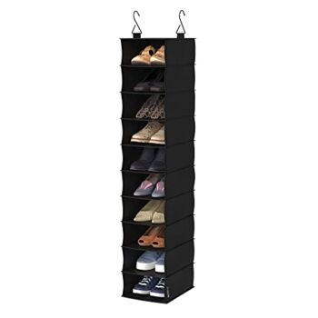 ClosetMaid 10-Shelf Fabric Hanging Closet Organizer for Shoes, Hats, Handbags, Clothes with Charcoal Black Finish | The Storepaperoomates Retail Market - Fast Affordable Shopping
