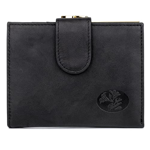 Buxton Heiress Leather Double Cardex Wallet 15 Credit Card Slots (Black-RFID Protected)