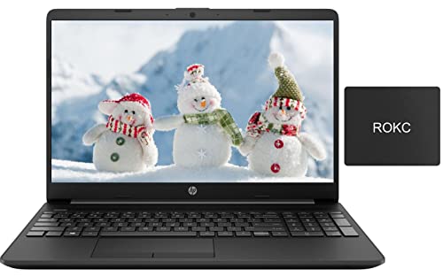 [Windows 11] 2021 HP 15 Thin Laptop, Intel N4020, 8GB RAM 256GB SSD Webcam, Wi-Fi, Dual Core up to 2.8 GHz, 15.6 FHD Micro-Edge Display, HP Fast Charge, Zoom Ready, Black, Bundle with ROKC MP