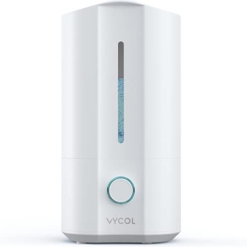 VYCOL Humidifiers for Bedrooms, 4L Ultrasonic Top Fill Cool Mist Humidifier for Large Room, Plants, Super Quiet, Lasts up to 65 Hours, Auto Shut-Off Air Vaporizer for Baby, Kids & Nursery