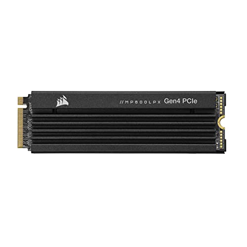 Corsair MP600 PRO LPX 1TB M.2 NVMe PCIe x4 Gen4 SSD – Optimized for PS5 (Up to 7,100MB/sec Sequential Read & 5,800MB/sec Sequential Write Speeds, High-Speed Interface, Compact Form Factor) Black