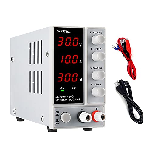 YEZIZ Lab Bench Power Supply Laboratory Dc Power Supply Adjustable Stabilized Regulated Switching Power Supply Variable Bench Source 30v 10a 60v 5a Wanptek Lab Equipment (Color : Gold)
