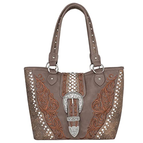 Montana West Concho Concealed Handgun Collection Tote Handbag-Coffee One Size
