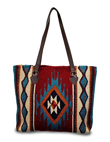 Southwest Boutique Wool Tote Purse Bag Native American Western Style Handwoven (La Jolla)