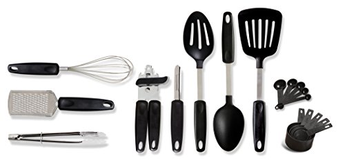 Gibson Home Chefs Better Basics 18 Piece Gadgets & Tools Combo Set, Black