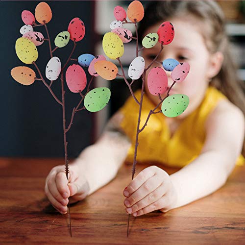 LUOZZY 8pcs Easter Egg Picks Artificial Easter Eggs Branches Flower Picks Fake Eggs Bouquet for Spring Easter Party Garden Yard Home Vase Decor | The Storepaperoomates Retail Market - Fast Affordable Shopping