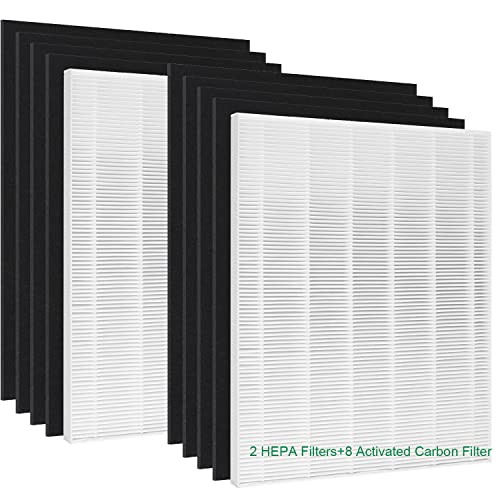 Nyingchi D480 Replacement Filter D4, Compatible with Winix D480 Air Purifier, D4 Filter,Part No. 1712-0100-00, Includes H13 Grade True HEPA and Activated Carbon Filters(2+8)