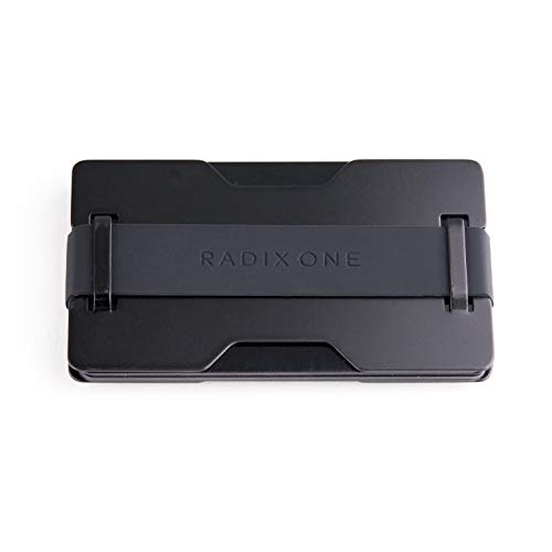 Radix One Black Steel – RFID Blocking Minimalist Front Pocket Ultra Thin Strong Wallet Money Clip Card Holder