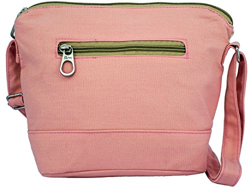 Crest Design Cute Canvas Crossbody Bag Shoulder Bag Purse for Girl and Teenage (Pink Lark) | The Storepaperoomates Retail Market - Fast Affordable Shopping