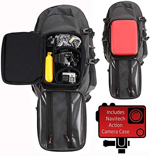 Navitech Action Camera Backpack & Red Storage Case with Integrated Chest Strap – Compatible with AKASO V50 Pro SE Action Camera | The Storepaperoomates Retail Market - Fast Affordable Shopping