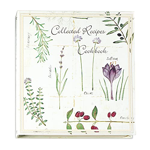 Meadowsweet Kitchens Collected Recipes Cookbook-3 Ring Binder W/8 Tab Dividers W/Categories, Make Your Own Cookbook, 36 8 1/2 x 11 Self-Adhesive (“Magnetic Pages”) Recipe Pages – Botanical Treasures