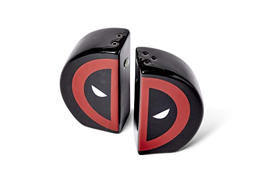 Marvel Deadpool Salt and Pepper Shaker Set – Novelty Red & Black Ceramic Shakers – Cute Kitchen & Table Accessories – Funny Seasoning Holder – Home Cooking Items – Superhero Movie & Comic Stuff Gifts