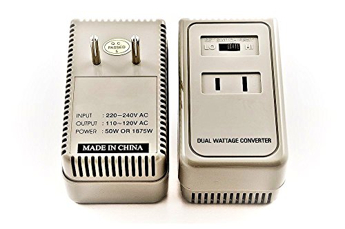 Simran 1875 Watts International Travel Voltage Converter for 110V USA Products in 220V/240V Countries. Ideal for Hair Dryers, Phone, iPod, Camera Chargers and Shavers Etc. Model SM-1875