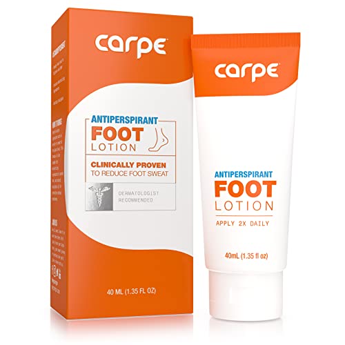 Carpe Antiperspirant Foot Lotion, A dermatologist-recommended solution to stop sweaty, smelly feet, Helps prevent blisters, Great for hyperhidrosis
