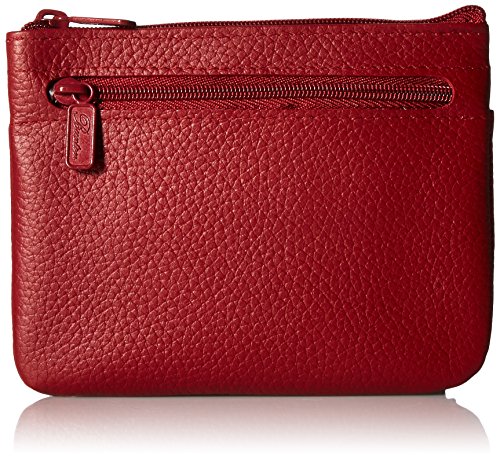 Buxton Large ID Coin/Card Case Wallet, Dark Red, One Size