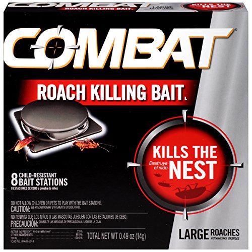 Combat Roach Killing Bait, Roach Bait Station For Large Roaches, Kills The Nest, Child-Resistant, 8 Count