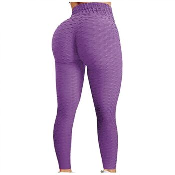 Coolbiz Yoga Pants for Women Butt Lifting Tummy Control High Rise Solid Sports Pants Running Leggings Purple | The Storepaperoomates Retail Market - Fast Affordable Shopping