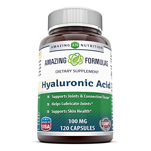 Amazing Formulas Hyaluronic Acid Capsules Supplement- Support Healthy Connective Tissue and Joints – Promote Youthful Healthy Skin (100 mg, 120 Count (Pack of 1))