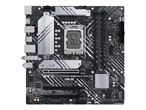 ASUS Prime B660M-A WiFi D4 LGA 1700(Intel 12th Gen) mATX Motherboard (PCIe 4.0,Intel Wi-Fi 6,DDR4,2xM.2 Slots, 1Gb LAN, DP,2 x HDMI, Rear USB 3.2 Gen 2, Front USB 3.2 Gen 1 Type-C, Aura Sync)