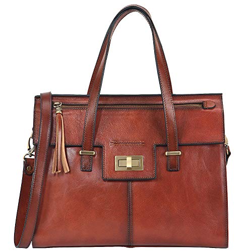 Banuce Vintage Full Grain Leather Purses and Handbags for Women Satchel Bag Fashion Ladies Office Work Bag