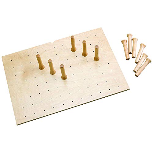 Rev-A-Shelf 4DPS-3921 Large 39 x 21 Inch Wood Peg Board System for Deep Drawers Organizer with 16 Pegs and Exact Fit Customization, Natural Maple