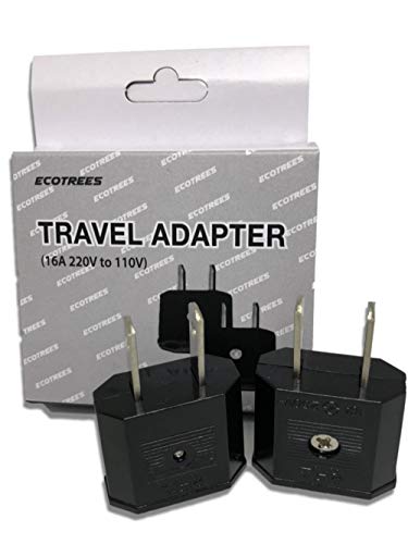 Ecotrees Travel Adapter 220v to 110v Travel Adapter Set of 2 / Plug Type C or Plug Type F to Type A (US Standard)/ None Power Convert