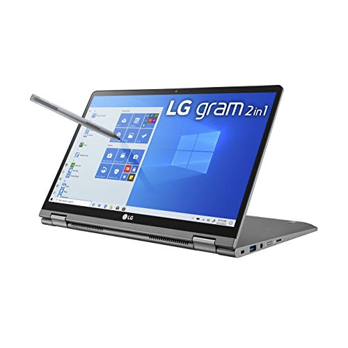 LG Gram 14T90N 14″ WQXGA (1920 x 1080) 2-in-1 Lightweight Touch Display Laptop, 10th Gen Core i7 , 16GB RAM, 1TB SSD, USB-C, HDMI, USB- Silver