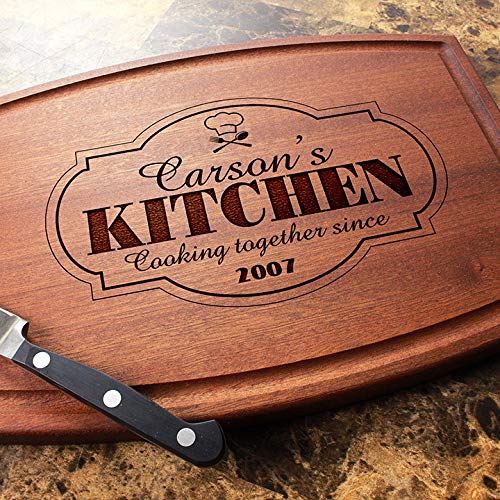 Straga – Engraved Cutting Boards for Personalized Gifts, Practical Wedding Gifts and Keepsakes, Customize Your Wood Board, Style and Design (Family Kitchen Design No.502)