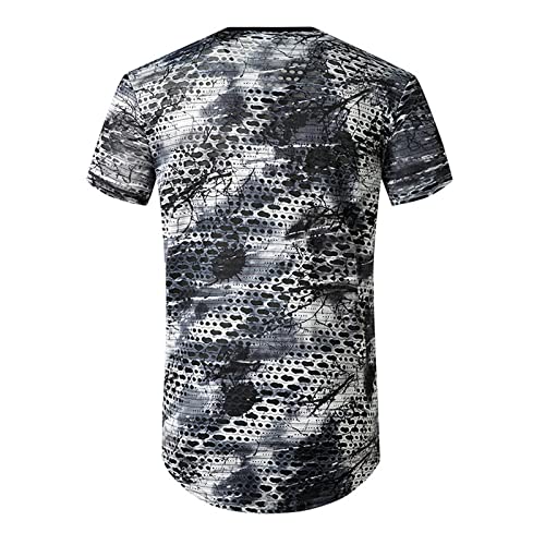 Workout T Shirt for Men, Mens Camouflage Print Tee Shirts Trendy Muscle Gym Tee Shirts Summer Short Sleeve Tops | The Storepaperoomates Retail Market - Fast Affordable Shopping