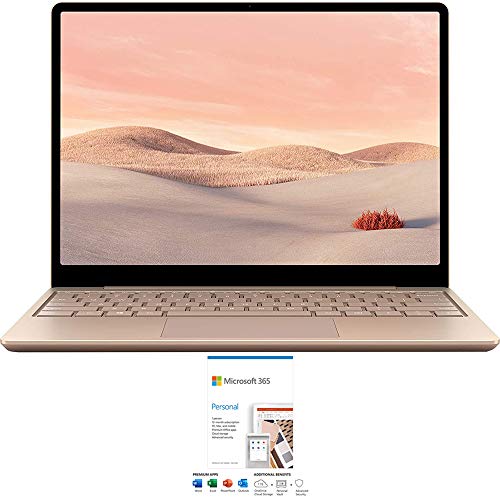 Microsoft THH-00035 Surface Go 12.4 inch Intel i5-1035G1 8GB/128GB SSD Touch Laptop Sandstone Bundle with Microsoft 365 Personal 1 Year Subscription Electronic Software Delivery Digital Download