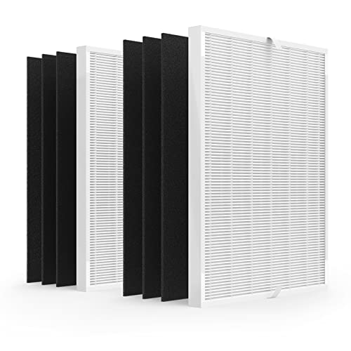 VALZONE 2 Packs Upgraded Velcro 115115 Replacement Filters A Compatible with Winix PlasmaWave C535, 5300-2, P300, 5300, 6300, 5300-2, 6300-2 Air Purifier, 2 True HEPA Filters & 6 Carbon Pre-Filters