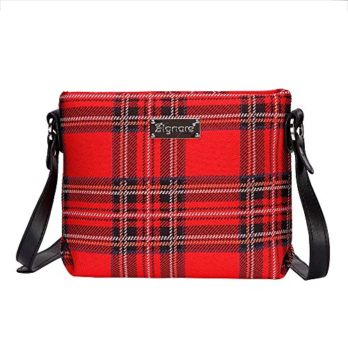 Signare Tapestry Crossbody Purse Small Shoulder Bag for Women with Red Royal Stewart Tartan Design ( XB02-RSTT)