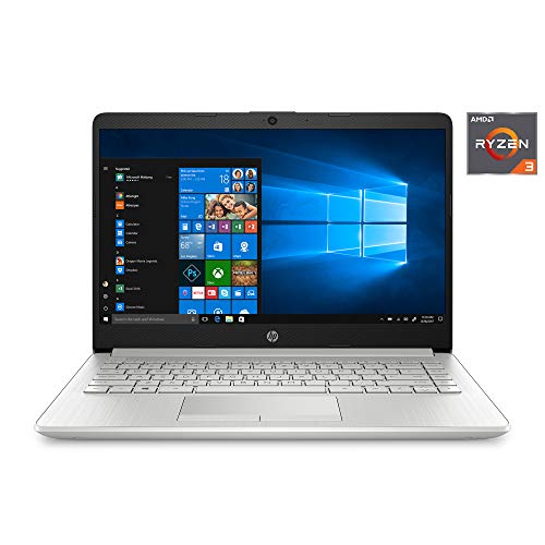 HP 14 inch Laptop Ryzen 3-3250U, 8GB RAM, 128GB M.2 SSD, Dual-Core up to 3.50 GHz, Vega 3 Graphics, RJ-45, USB-C, 4K Output HDMI, Bluetooth, Webcam, Win10 with Free Rock eDigital Accessories