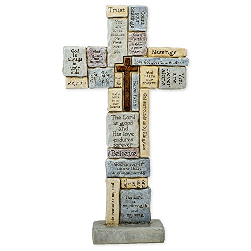 Roman Christian Words and Sayings Crossword Table Cross 12.5 Inch