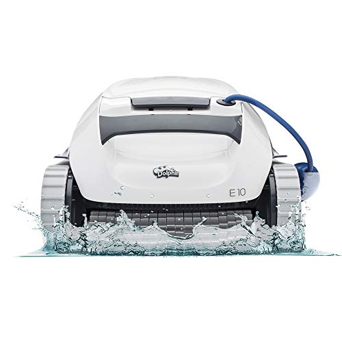 Dolphin E10 Robotic Pool [Vacuum] Cleaner – Ideal for Above Ground Swimming Pools up to 30 Feet – Powerful Suction to Pick up Small Debris – Easy to Clean Top Load Filter Basket