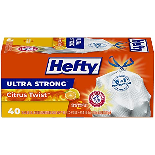 Hefty Ultra Strong Tall Kitchen Trash Bags, Citrus Twist Scent, 13 Gallon, 40 Count | The Storepaperoomates Retail Market - Fast Affordable Shopping