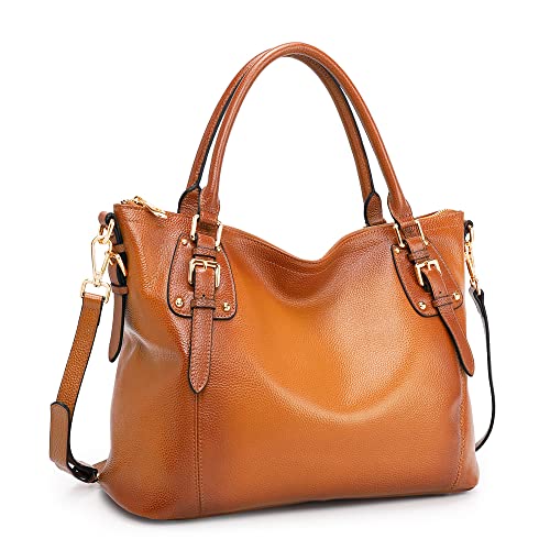 Kattee Women’s Genuine Leather Handbags Shoulder Tote Top Handles Crossbody Bag Satchel Designer Purse