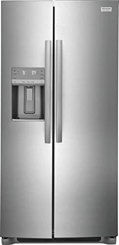 Frigidaire GRSC2352AF 36 Side by Side Refrigerator with 22.2 cu. ft. Total Capacity Counter Depth Ice Maker Automatic Defrost Glass Shelves Door Ajar Alarm LED Interior Lighting External Dispenser Smudge Proof in Stainless Steel