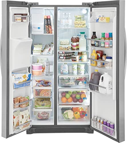 Frigidaire GRSC2352AF 36 Side by Side Refrigerator with 22.2 cu. ft. Total Capacity Counter Depth Ice Maker Automatic Defrost Glass Shelves Door Ajar Alarm LED Interior Lighting External Dispenser Smudge Proof in Stainless Steel | The Storepaperoomates Retail Market - Fast Affordable Shopping