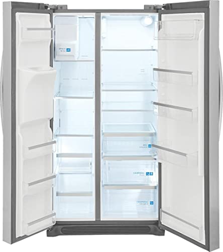 Frigidaire GRSC2352AF 36 Side by Side Refrigerator with 22.2 cu. ft. Total Capacity Counter Depth Ice Maker Automatic Defrost Glass Shelves Door Ajar Alarm LED Interior Lighting External Dispenser Smudge Proof in Stainless Steel | The Storepaperoomates Retail Market - Fast Affordable Shopping