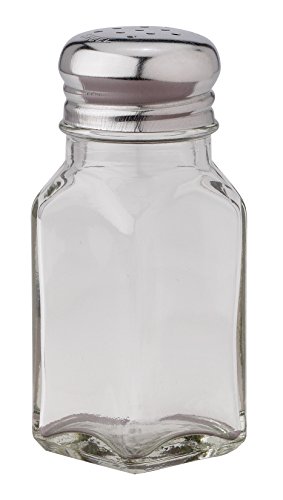 HIC Harold Import Co. Classic Diner Style Salt and Pepper Shaker, Glass, Square, 2.5-Ounce 7004-HIC