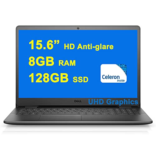 Dell Inspiron 15 3000 3502 Business Laptop 15.6″ HD Anti-Glare Narrow Border Display Intel Celeron N4020 Processor 8GB RAM 128GB SSD Intel UHD Graphics 600 Graphic HDMI Superspeed USB Win10 Black