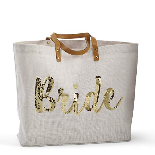 Mud Pie womens Bride Gold Sequin Tote, Gold Sequin, One Size US