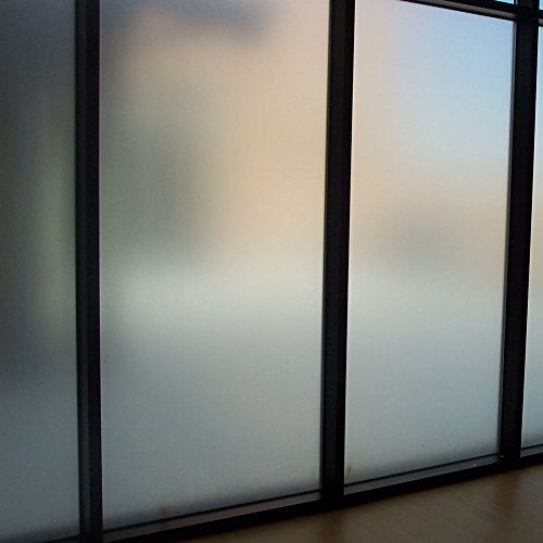 Amposei Frosted Window Privacy Film Non-Adhesive Glass Film Etched Removable Door Window Covering Static Cling for Bathroom Kitchen 35.4 by 78.7 inches