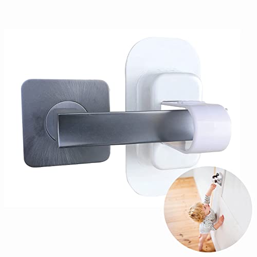 Dreambaby Adhesive Lever Door Handle Lock – Child Safety Locks for Doors & Handles – Suitable for Most Lever Door Handles – 2 Pack – White – Model L1481PB