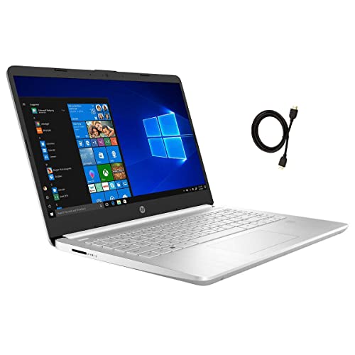 2021 HP 14” FHD IPS Premium Laptop, 11th Gen Intel 4-Core i3-1125G4 Upto 3.7GHz, Backlit Keyboard, Card Reader, USB-C, HDMI, Windows 10 Home (S Mode) + HDMI Cable (8GB | 256GB SSD), Silver