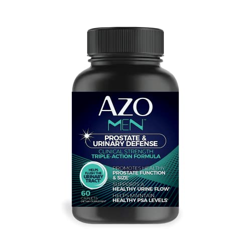 AZO Men Prostate and Urinary Defense, Clinical Strength Prostate Supplement for Men, Promotes Healthy Prostate Function and Size*, Supports Healthy Urine Flow*, 60 Count