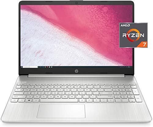 2022 HP Business High Performance Laptop – 15.6 inch HD Screen AMD Ryzen 7 3700U 4-Core 16GB DDR4 512GB M.2 SSD WiFi 6 Bluetooth 5 -Windows 10 Pro w/32GB USB Drive, Silver (15-EF00XX)