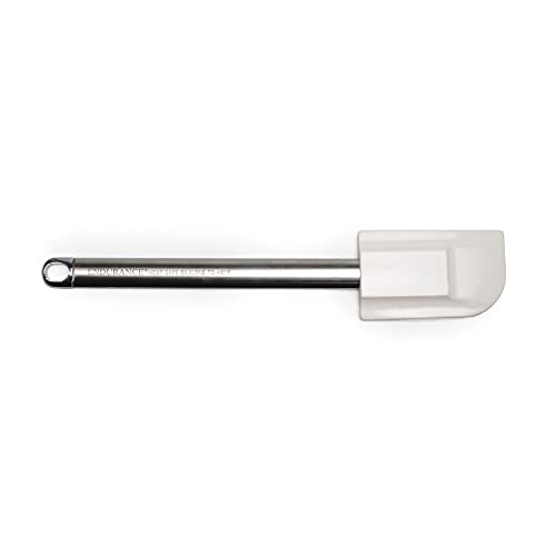 RSVP International Endurance Kitchen Tool Collection Silicone Spatula, Stainless Steel Handle, 10.25 x 2″, White